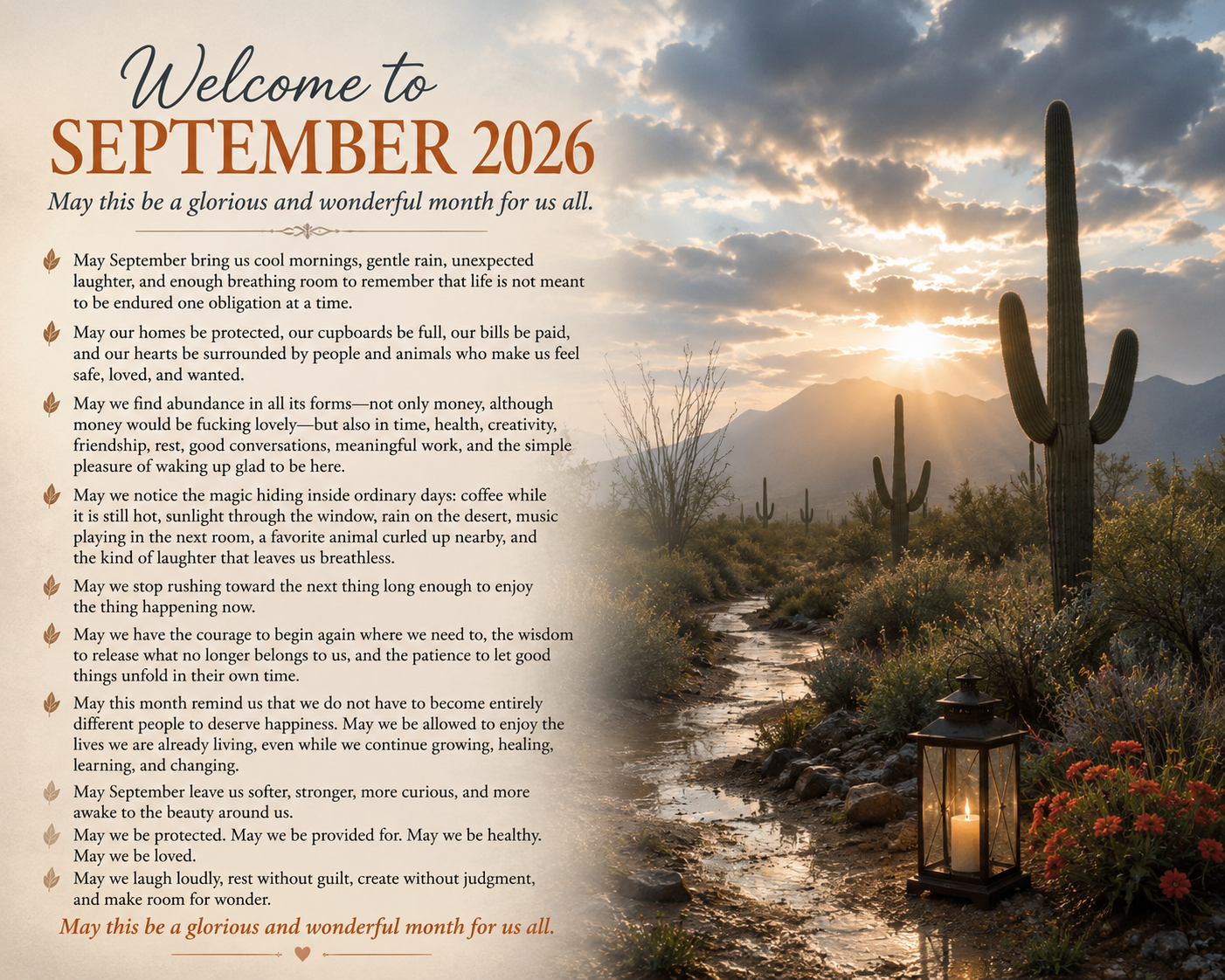 Welcome to September 2026